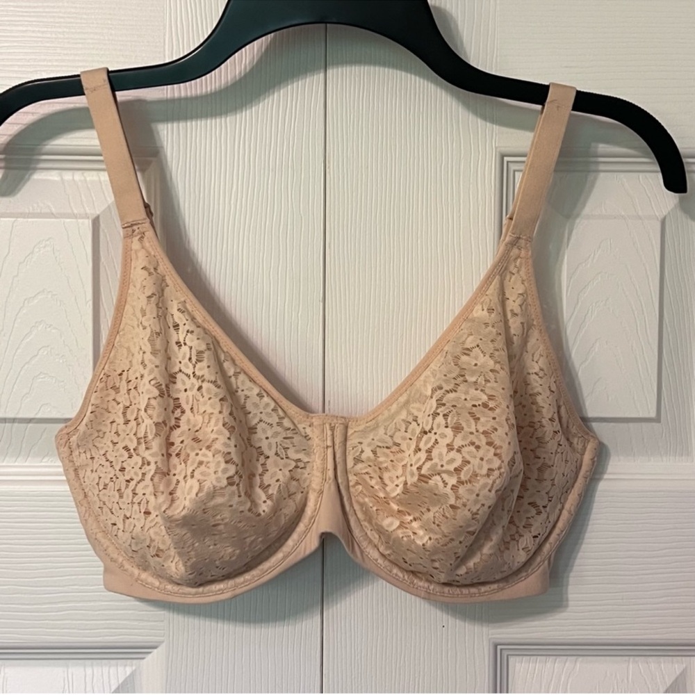 Norah Comfort Underwire Bra Coffee Latte Nude Tan Lace Overlay Size 34DDD